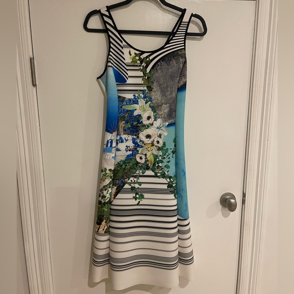 Clover Canyon Blue and Black Dress Sleeveless Midi
